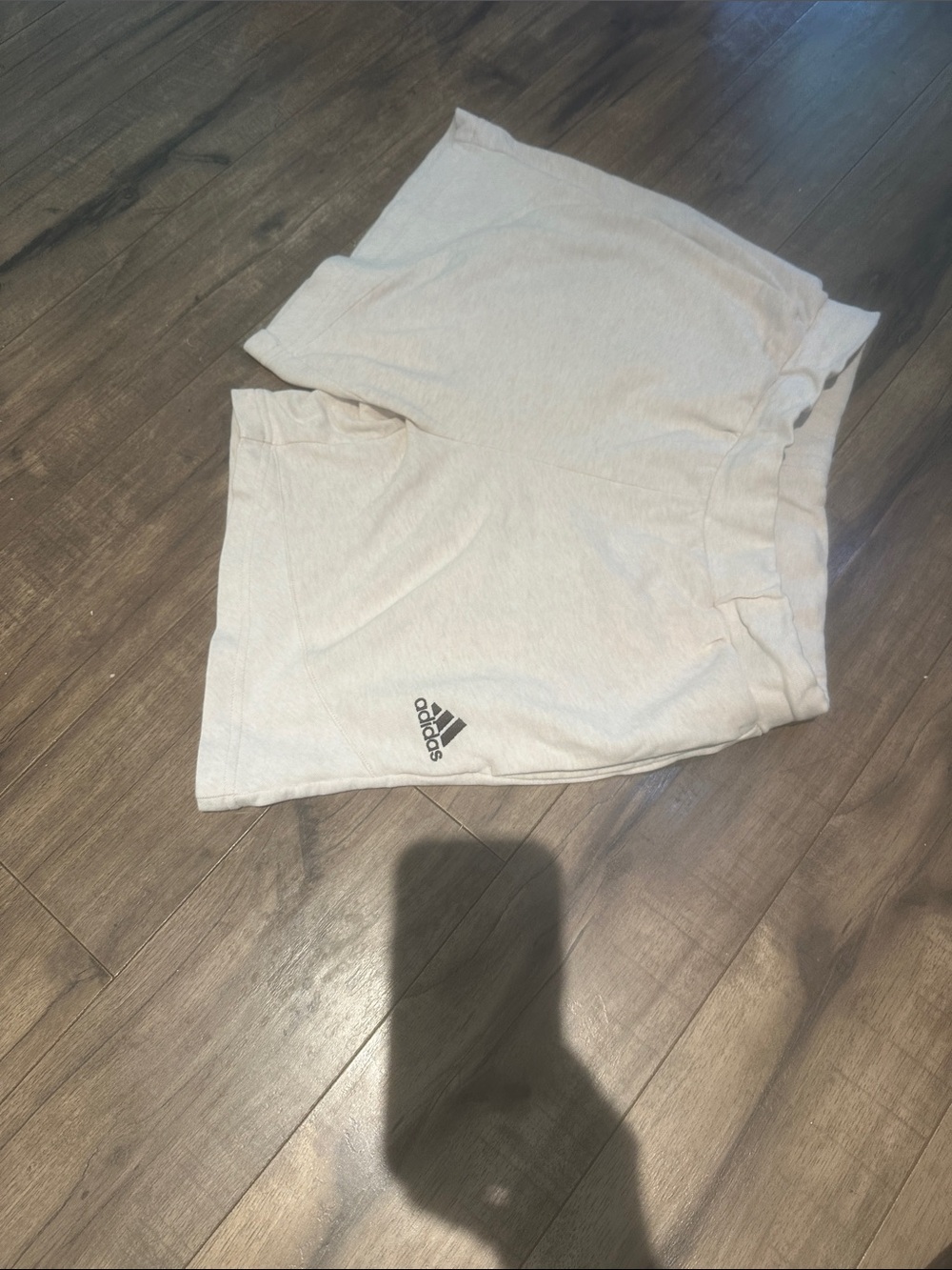 adidas women Light Cream Athletic Shorts with Logo
